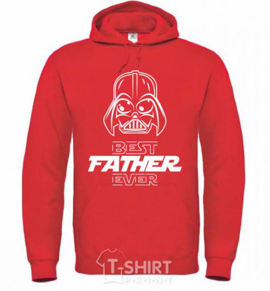 Men`s hoodie Best father ever Darth bright-red фото