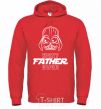 Men`s hoodie Best father ever Darth bright-red фото