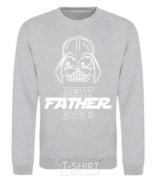 Свитшот Best father ever Darth Серый меланж фото