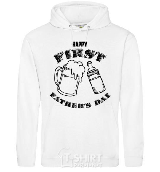 Men`s hoodie Happy first father's day White фото