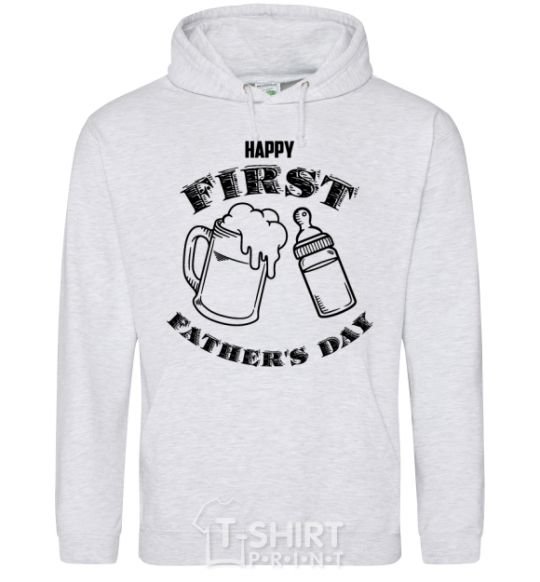 Men`s hoodie Happy first father's day sport-grey фото