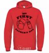 Men`s hoodie Happy first father's day bright-red фото