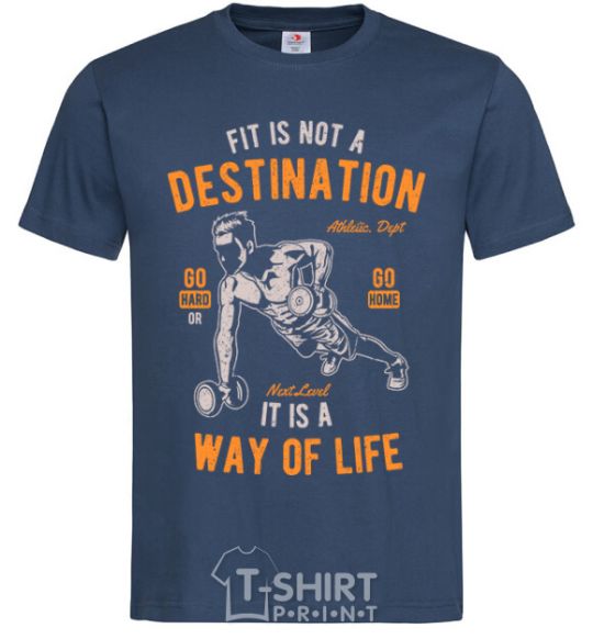 Men's T-Shirt Fit Is Not A Destination navy-blue фото