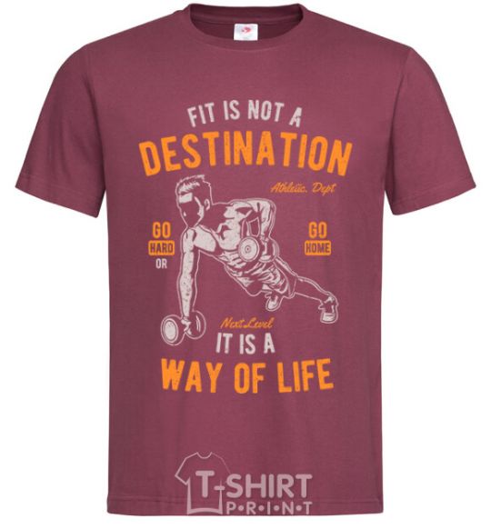 Men's T-Shirt Fit Is Not A Destination burgundy фото