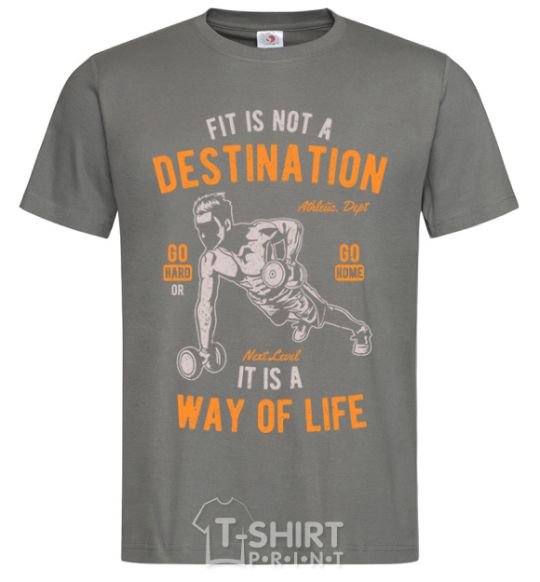 Men's T-Shirt Fit Is Not A Destination dark-grey фото