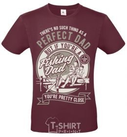 Men's T-Shirt Fishing Dad burgundy фото