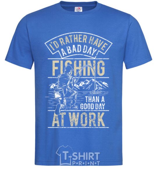 Men's T-Shirt Fishing day royal-blue фото