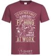 Men's T-Shirt Fishing day burgundy фото