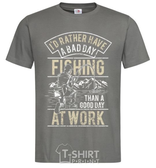 Men's T-Shirt Fishing day dark-grey фото