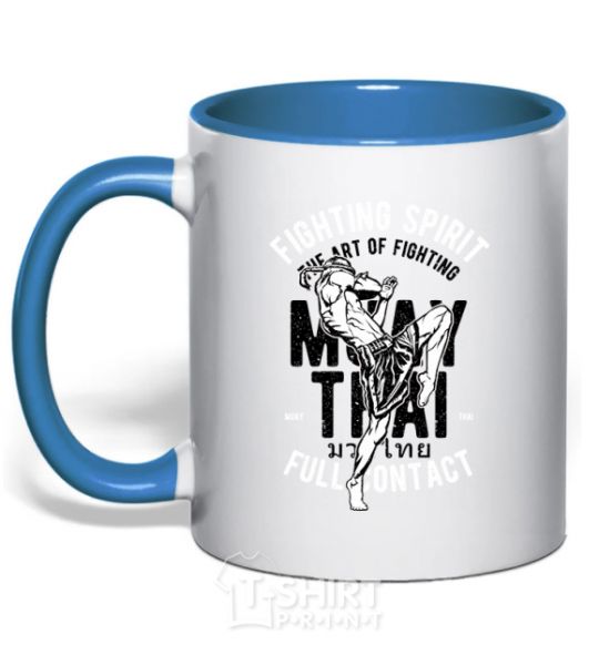 Mug with a colored handle Fighting Spirit royal-blue фото