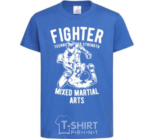 Kids T-shirt Mixed Martial Fighter royal-blue фото