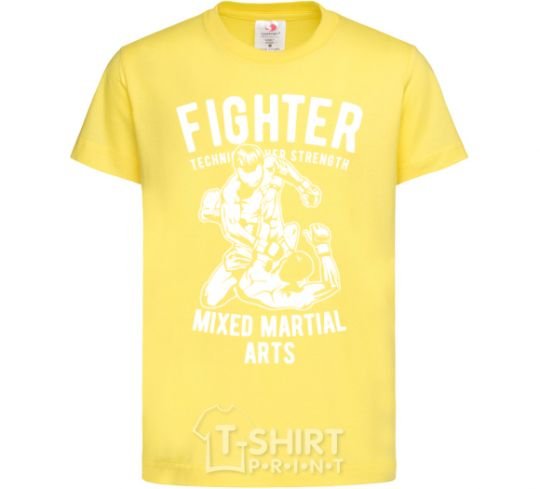 Kids T-shirt Mixed Martial Fighter cornsilk фото