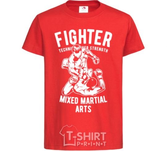 Kids T-shirt Mixed Martial Fighter red фото