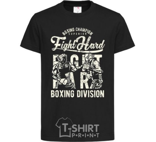 Kids T-shirt Fight Hard boxing division black фото