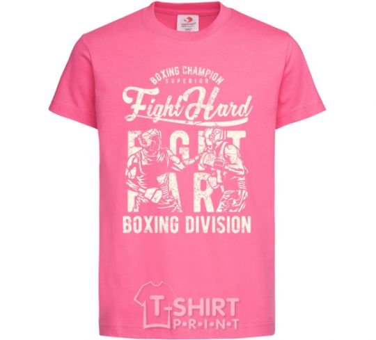Детская футболка Fight Hard boxing division Ярко-розовый фото