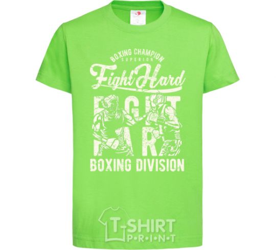 Детская футболка Fight Hard boxing division Лаймовый фото