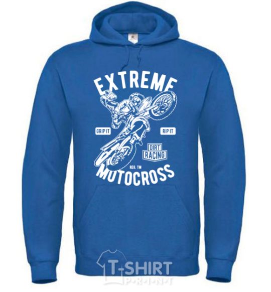 Мужская толстовка (худи) Extreme Motocross Сине-зеленый фото