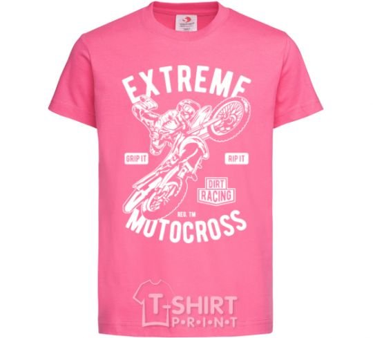 Kids T-shirt Extreme Motocross heliconia фото