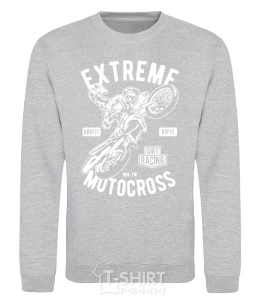 Свитшот Extreme Motocross Серый меланж фото