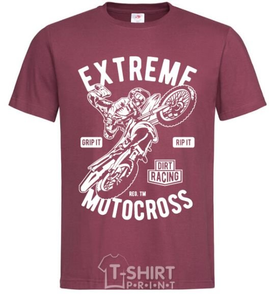 Мужская футболка Extreme Motocross Бордовый фото