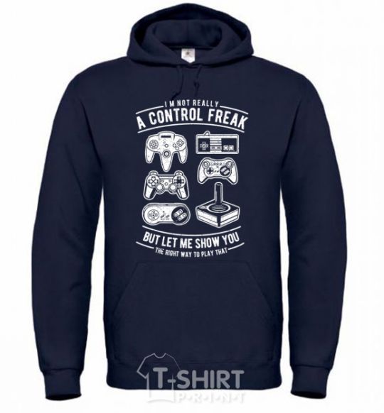 Men`s hoodie A Control Freak navy-blue фото