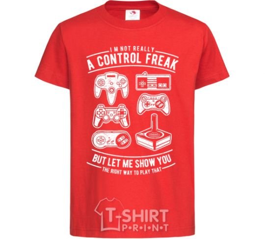 Kids T-shirt A Control Freak red фото