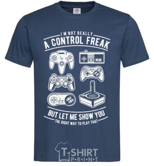 Мужская футболка A Control Freak Темно-синий фото