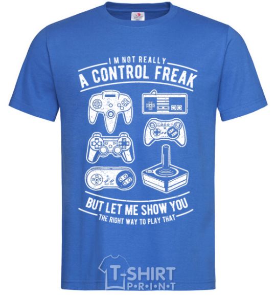 Мужская футболка A Control Freak Ярко-синий фото