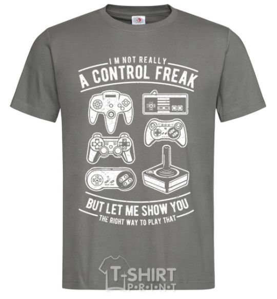 Men's T-Shirt A Control Freak dark-grey фото