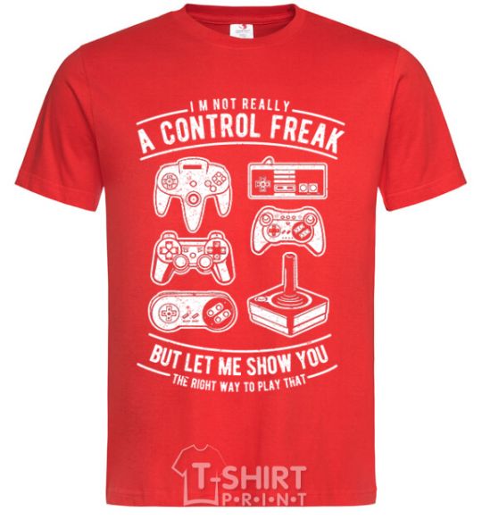 Мужская футболка A Control Freak Красный фото