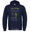 Men`s hoodie A Day Without Fishing navy-blue фото