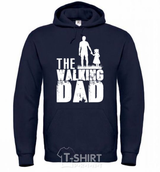 Men`s hoodie The walking dad navy-blue фото