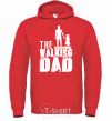 Men`s hoodie The walking dad bright-red фото