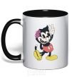 Mug with a colored handle Drop Dead kitty black фото