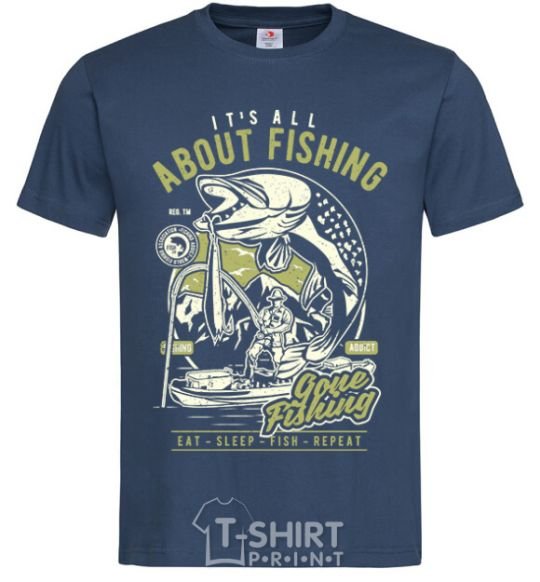Мужская футболка All About Fishing Темно-синий фото