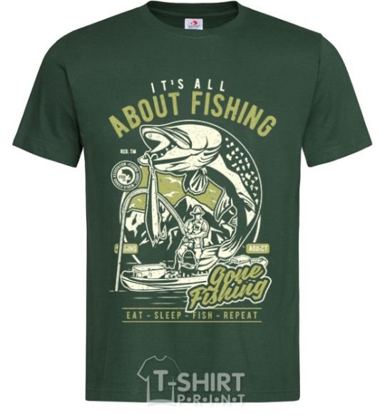 Мужская футболка All About Fishing Темно-зеленый фото
