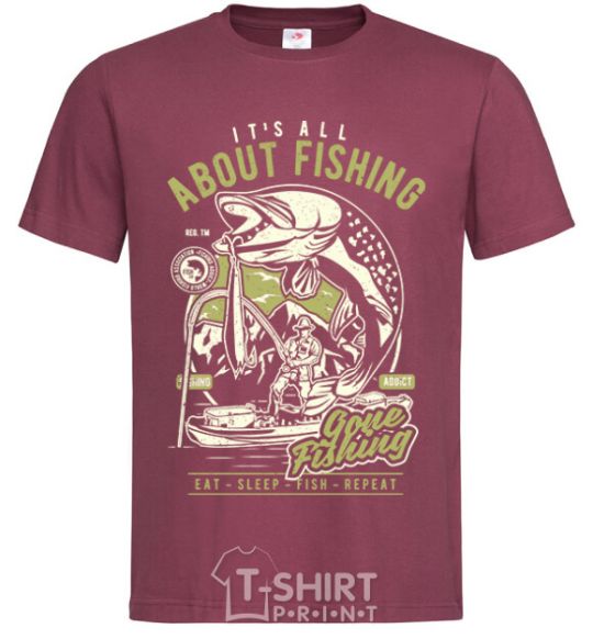 Мужская футболка All About Fishing Бордовый фото