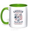 Mug with a colored handle American Fighter kelly-green фото