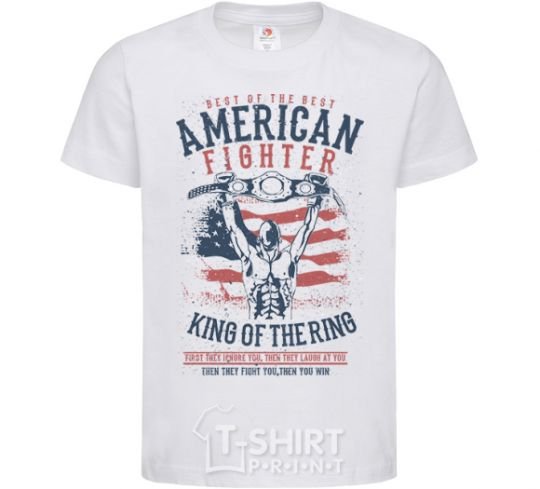 Kids T-shirt American Fighter White фото