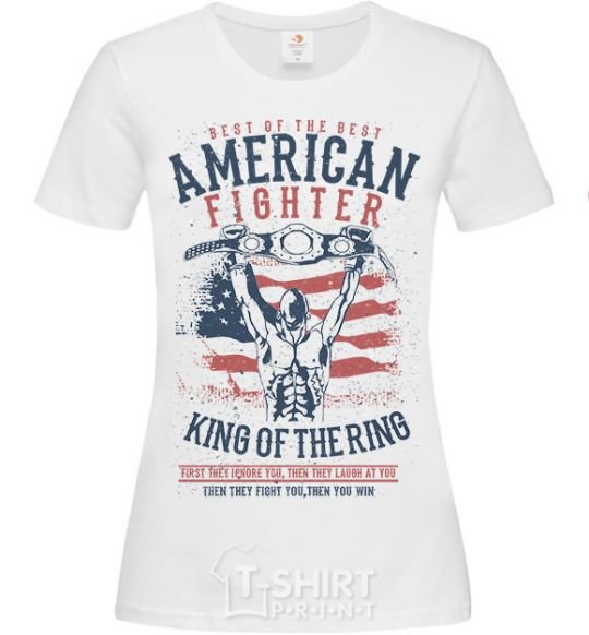 Women's T-shirt American Fighter White фото