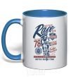 Mug with a colored handle Bicycle Race royal-blue фото