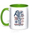 Mug with a colored handle Bicycle Race kelly-green фото
