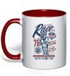 Mug with a colored handle Bicycle Race red фото
