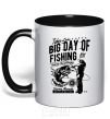 Mug with a colored handle Big Day of Fishing black фото