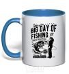 Mug with a colored handle Big Day of Fishing royal-blue фото