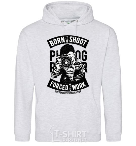 Men`s hoodie Born To Shoot sport-grey фото