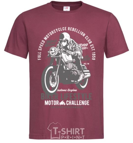 Men's T-Shirt Biker Lifestyle burgundy фото