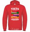 Men`s hoodie Dad is a superhero bright-red фото