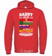 Men`s hoodie Daddy superhero bright-red фото