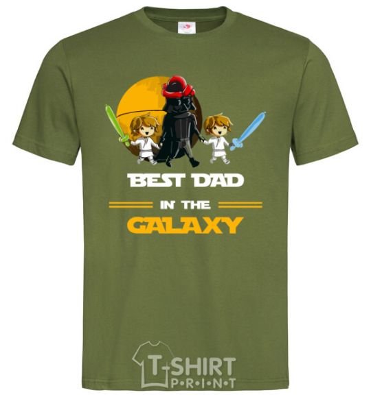 Men's T-Shirt Best dad in galaxy millennial-khaki фото